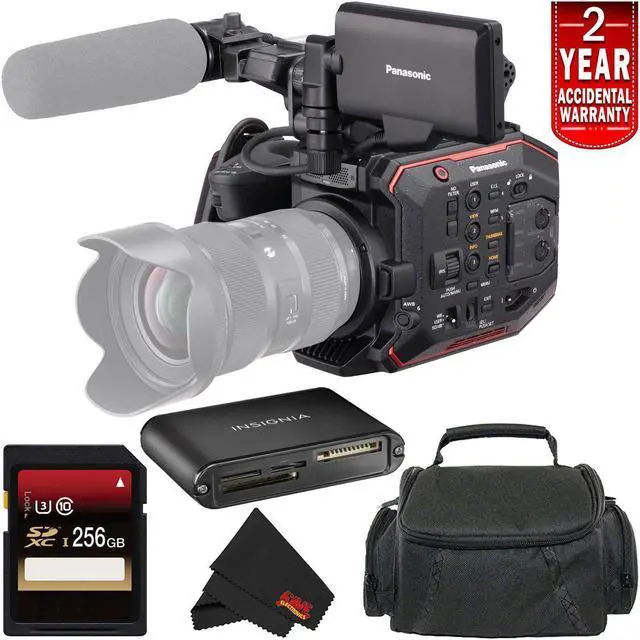Main image of Panasonic AU-EVA1 Compact 5.7K Super 35mm Cinema Camera (International Version) + Microfiber Cloth + 256GB High Speed UH Bundle