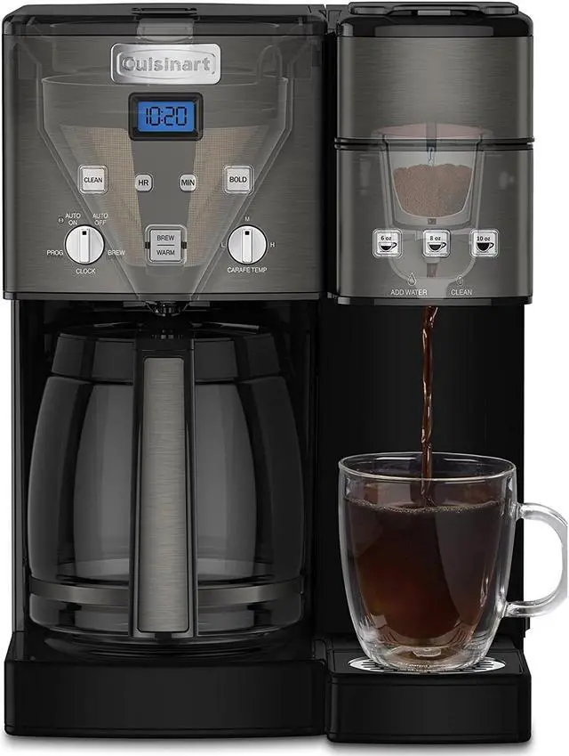 Alt view image 5 of 7 - Cuisinart SS-15BKS Stainless Coffee Center 12 Cup Coffeemaker And Single-Serve Brewer, Black