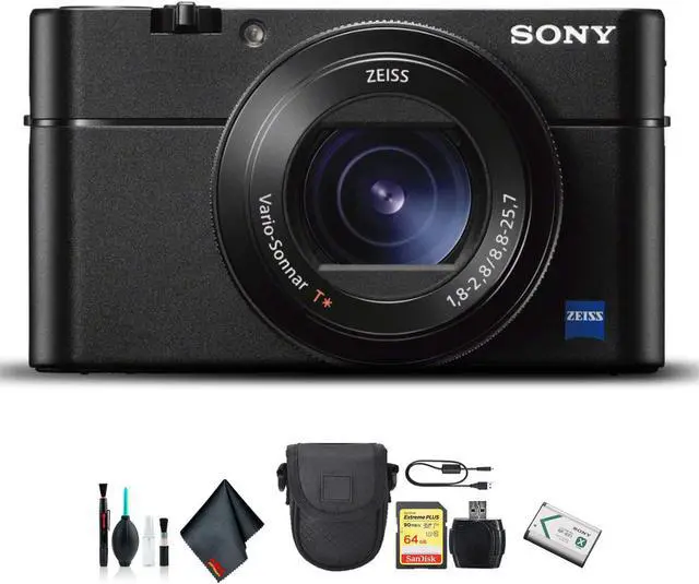 Main image of Sony Cyber-shot DSC-RX100 VA Camera DSC-RX100M5A/B With Soft Bag, 64GB Memory Card, Card Reader , Plus Essential Accessories