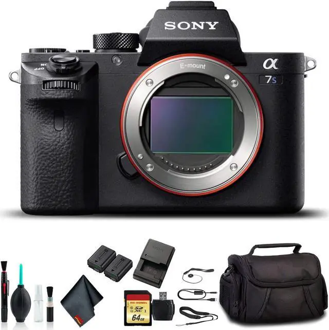 Main image of Sony Alpha a7S II Mirrorless Camera ILCE7SM2/B With Soft Bag, 64GB Memory Card, Card Reader , Plus Essential Accessories