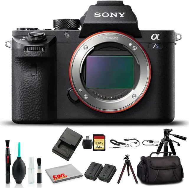 Main image of Sony Alpha a7S II Mirrorless Camera ILCE7SM2/B With Soft Bag, Tripod, Additional Battery, 64GB Memory Card, Card Reader , Plus Essential Accessories