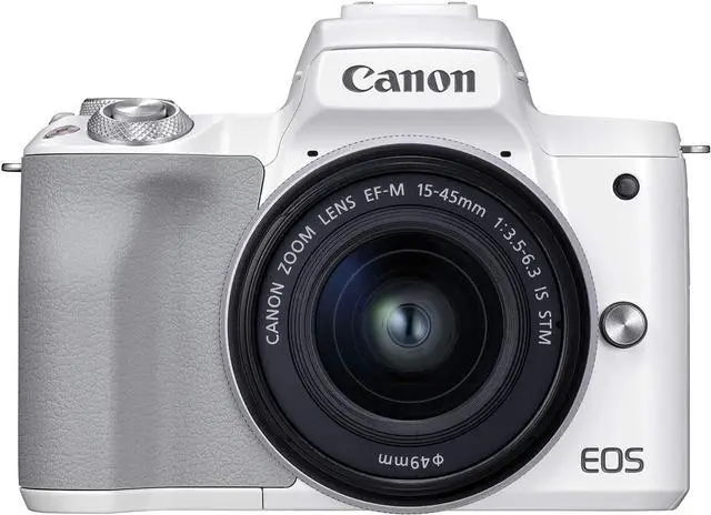 Canon EOS M50 Mark II + EF-M 15-45mm is STM Kit White - Newegg.com