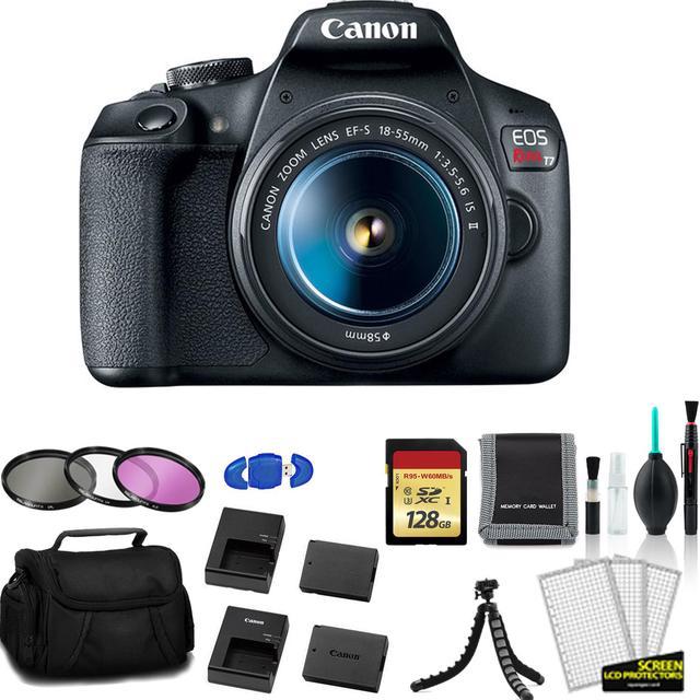 Canon EOS Rebel with EF 75-300mm extra battery and travel deals case