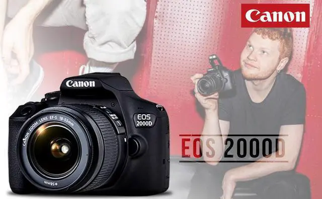 Alt view image 2 of 4 - Canon EOS 2000D / Rebel T7 DSLR Camera With 18-55mm Lens +  Sandisk Extreme Pro 64GB Card + Creative Filters + EOS Camera Bag + 6AVE Cleaning Set, + More (International Model)