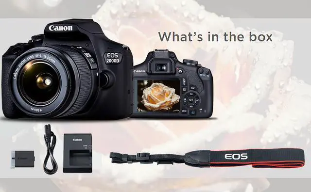 Alt view image 4 of 4 - Canon EOS 2000D / Rebel T7 DSLR Camera With 18-55mm Lens +  Sandisk Extreme Pro 64GB Card + Creative Filters + EOS Camera Bag + 6AVE Cleaning Set, + More (International Model)