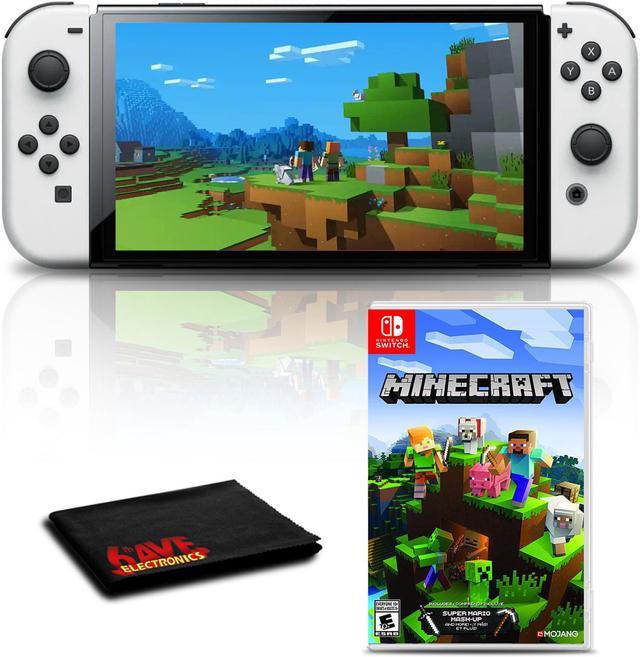 Nintendo Switch OLED White Console with Minecraft Game Bundle 