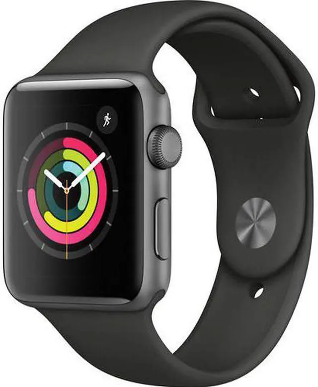 Alt view image 15 of 20 - Apple Watch Series 3 GPS w/ 42MM Space Gray Aluminum Case & Black Sport Band