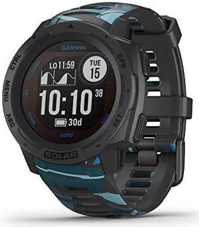 Alt view image 5 of 10 - Garmin Instinct Solar Surf, Solar-Powered Rugged GPS Smartwatch  -Pipeline-  (010-02293-17)