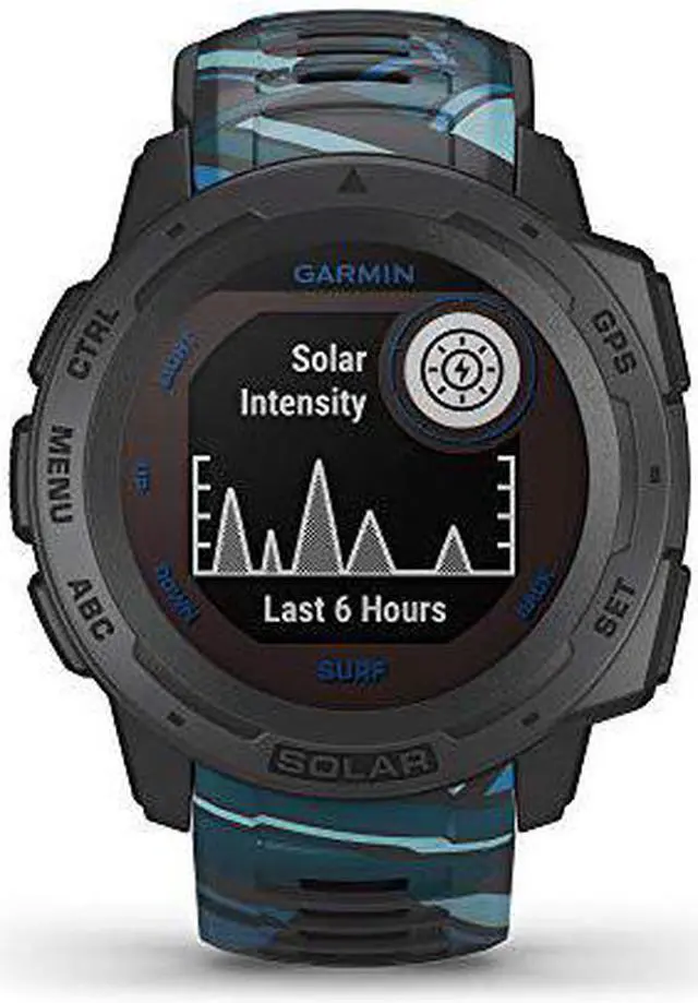 Alt view image 6 of 10 - Garmin Instinct Solar Surf, Solar-Powered Rugged GPS Smartwatch  -Pipeline-  (010-02293-17)