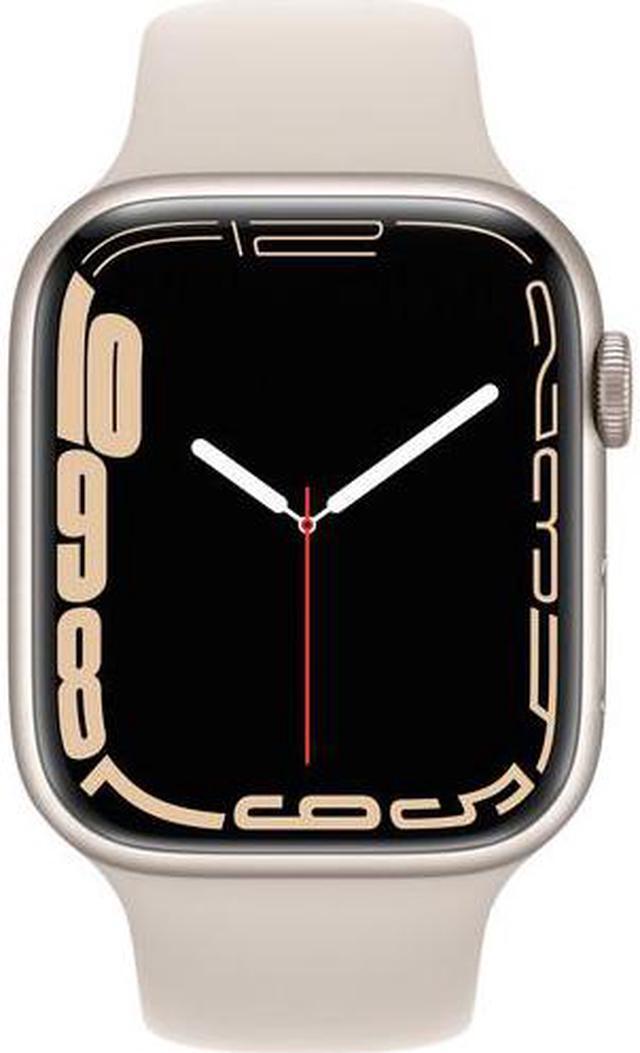 Alt view image 2 of 11 - Apple Watch Series 7 GPS + Cellular 45mm Starlight Aluminum Case with Starlight Sport Band - Regular