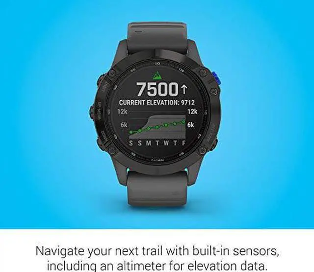 Alt view image 15 of 19 - Garmin FENIX6SOLBKS GARMIN FENIX 6 PRO SOLAR WATCH