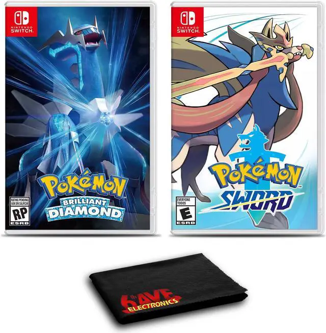 Main image of Pokemon Brilliant Diamond and Pokemon Sword - Two Pack Game Bundle For Nintendo Switch