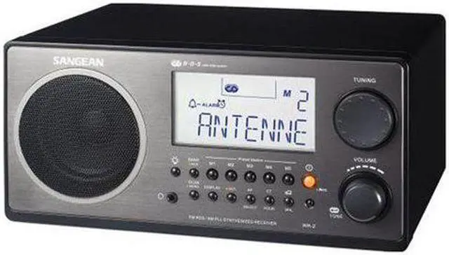 Alt view image 5 of 5 - sangean wr2bk fmrbds am wooden cabinet digital tuning radio black