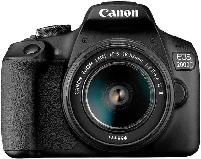 Alt view image 2 of 4 - Canon EOS 2000D DSLR Camera with EF-S 18-55mm f/3.5-5.6 IS II Lens (Intl Model) with Cleaning Kit and 32GB Memory Kit
