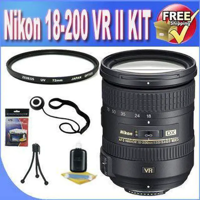 Main image of 18-200mm f/3.5-5.6G AF-S ED VR II Nikkor Telephoto Zoom Lens for Nikon DX-Format Digital SLR Camera (White Box) Accessory Saver Bundle