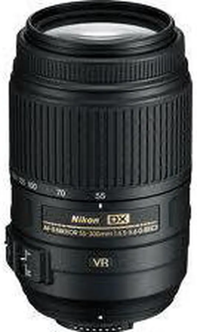 Main image of Nikon 55-300mm f/4.5-5.6G ED VR AF-S DX Nikkor Zoom Lens for Nikon Digital SLR (White Box) + 3 Piece Filter Kit w/Case + Lens Pouch + Microfiber Cleaning Cloth + Lens Pen Cleaner + Accessory Saver Bun
