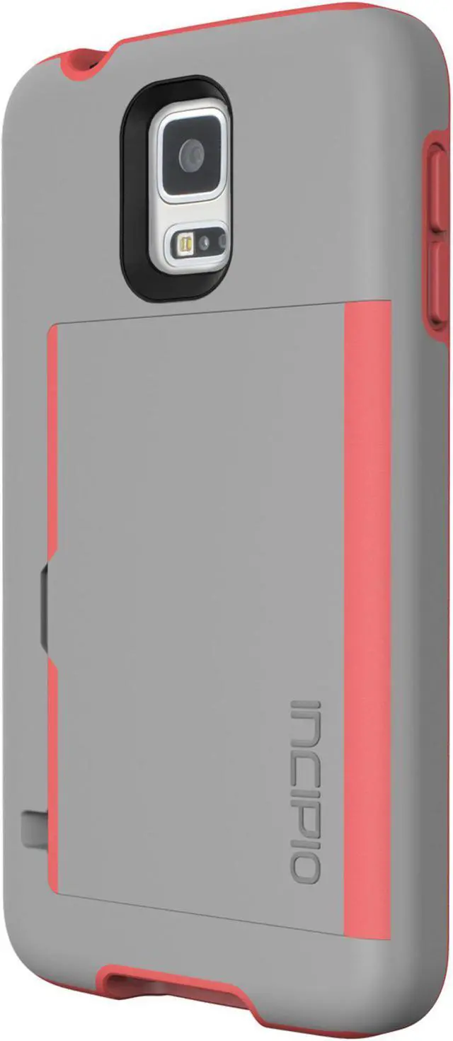 Main image of Incipio Stowaway for Samsung Galaxy S5 - Gray/Neon Orange