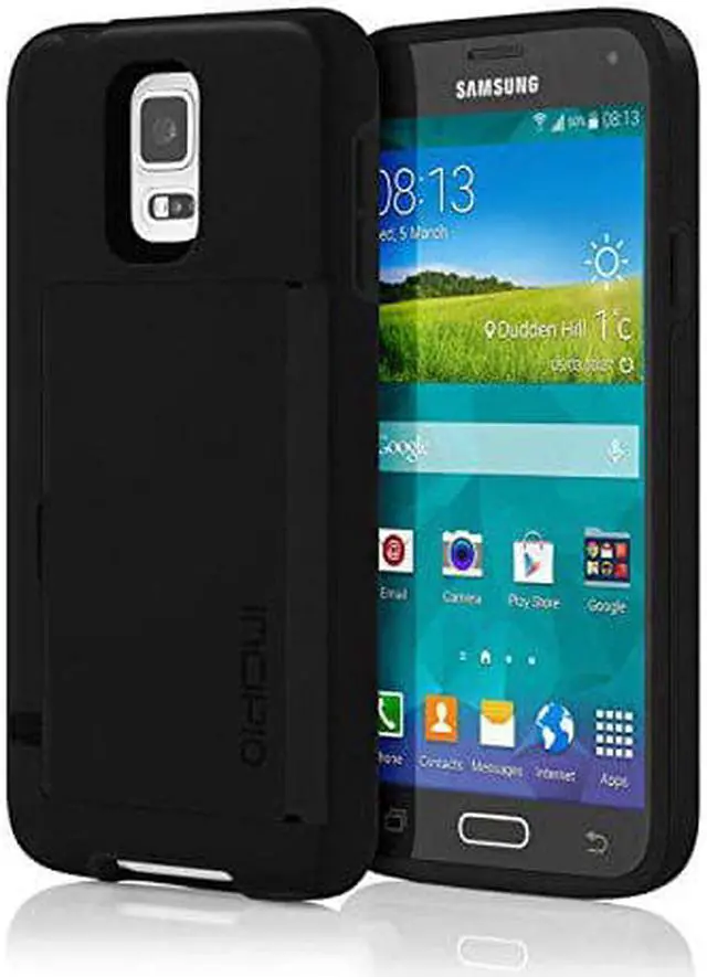 Alt view image 2 of 4 - Incipio Stowaway Credit Card Case for Samsung Galaxy S5 - Retail Packaging - Black/Black