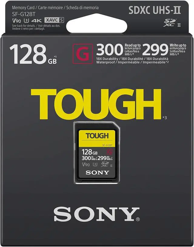 Alt view image 3 of 4 - Sony Tough High Performance 128GB SDXC UHS-II Class 10 U3 Flash Memory Card