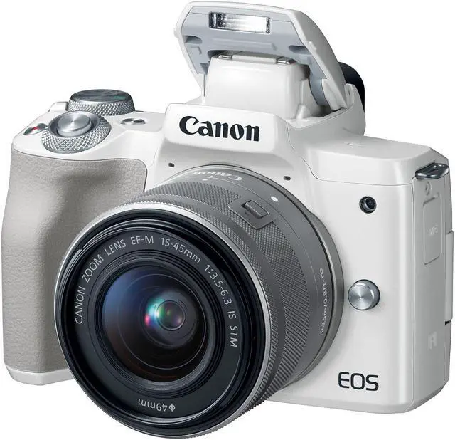 Alt view image 4 of 4 - Canon EOS M50 Mirrorless Camera Kit w/ EF-M15-45mm Lens and 4K Video (White)