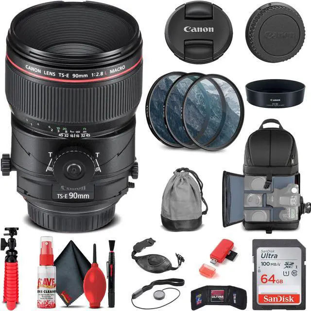 Main image of Canon TS-E 90mm f/2.8L Macro Tilt-Shift Lens (2274C002) + Filter Kit + More