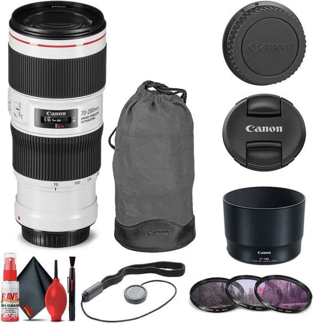 Main image of Canon EF 70-200mm f/4L IS II USM Lens (2309C002) + Filter + Cap Keeper Base Bundle
