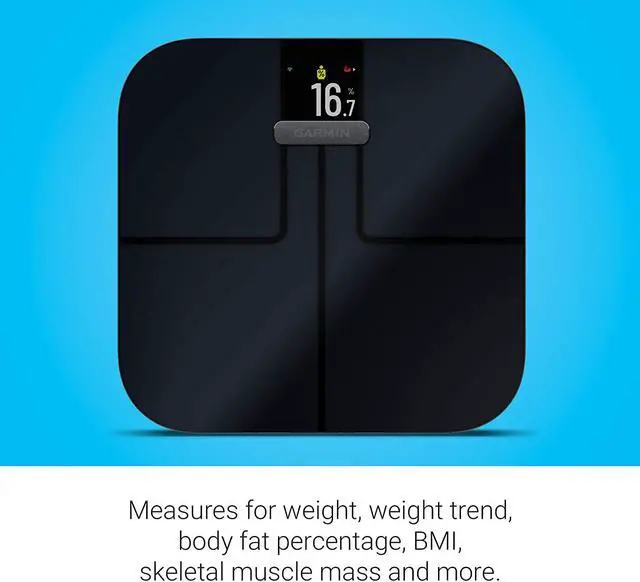 Alt view image 3 of 4 - Garmin Index S2 Smart Scale with Wireless Connectivity-Black (Bundle)