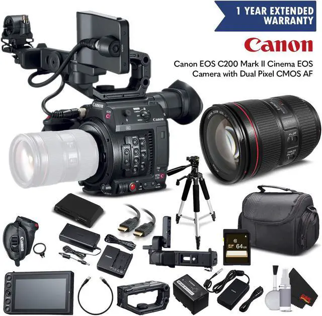 Main image of Canon EOS C200 Cinema Camera 2215C002 & EF 24-105mm f/4L IS II USM Lens International Version with Case, and Extended Warranty - Starter Bundle