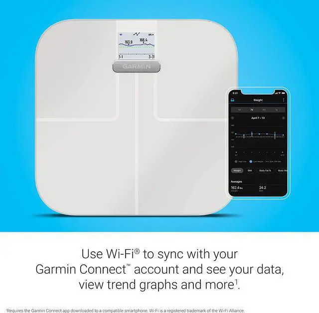Alt view image 4 of 4 - Garmin Index S2 Smart Scale with Wireless Connectivity-White With Accessories Bundle