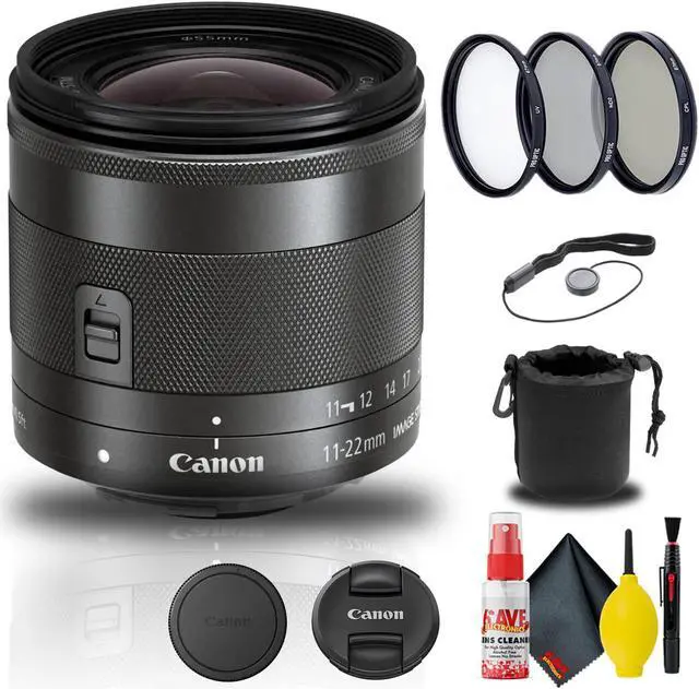Main image of Canon EF-M 11-22mm f/4-5.6 IS STM Lens (7568B002) + Filter + Lens Pouch + More