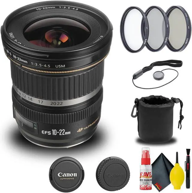 Main image of Canon EF-S 10-22mm f/3.5-4.5 USM Lens (9518A002) + Filter + Lens Pouch + More
