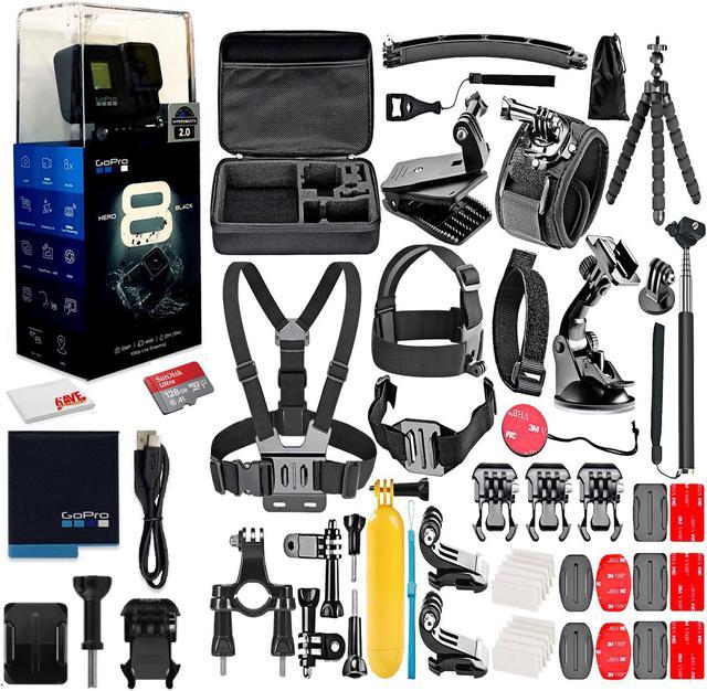 GoPro HERO8 Black Digital Camera - With 128GB Card 50 Piece Accessory - All You need Bundle Action Cameras - Newegg.com