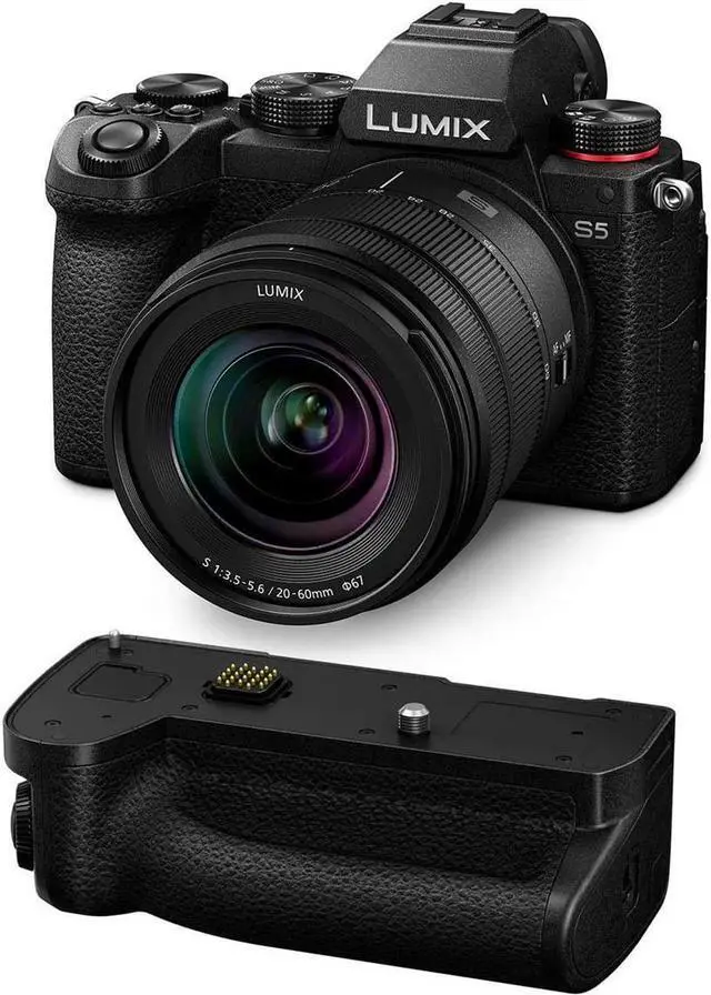 Main image of Panasonic Lumix DC-S5 Mirrorless Digital Camera with Lumix S 20-60mm f/3.5-5.6 L-Mount Lens DMW-BGS5 Battery Grip