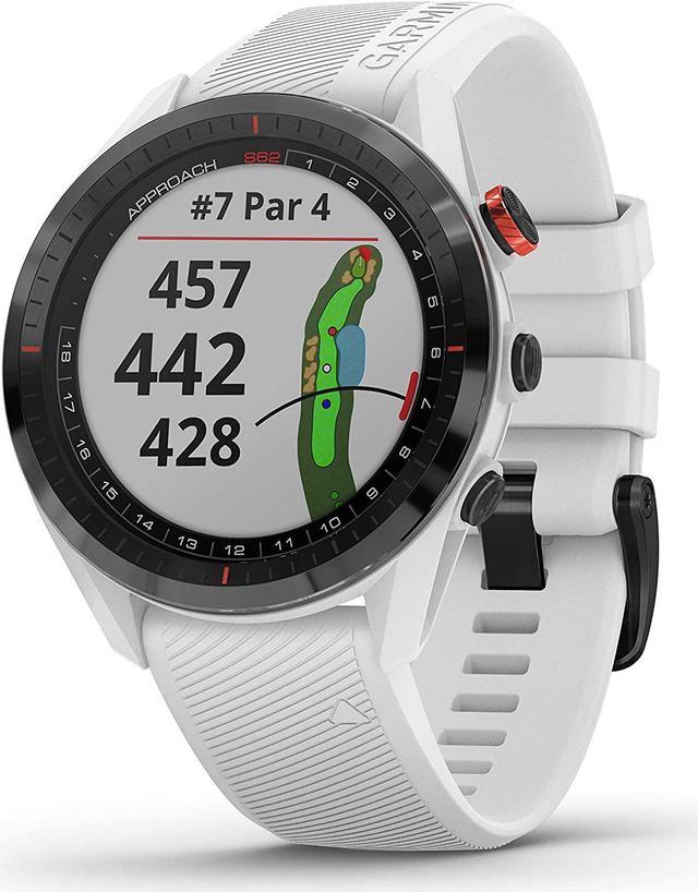 Garmin Approach S62 GPS Golf Watch (Black Bezel/White Band) W