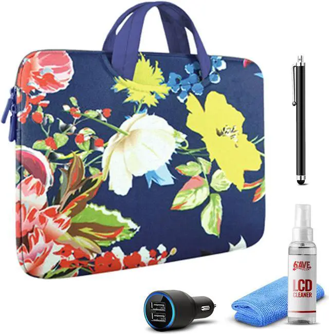 Main image of Tablet Essential Accessory Bundle with Sargasso Floral Sleeve