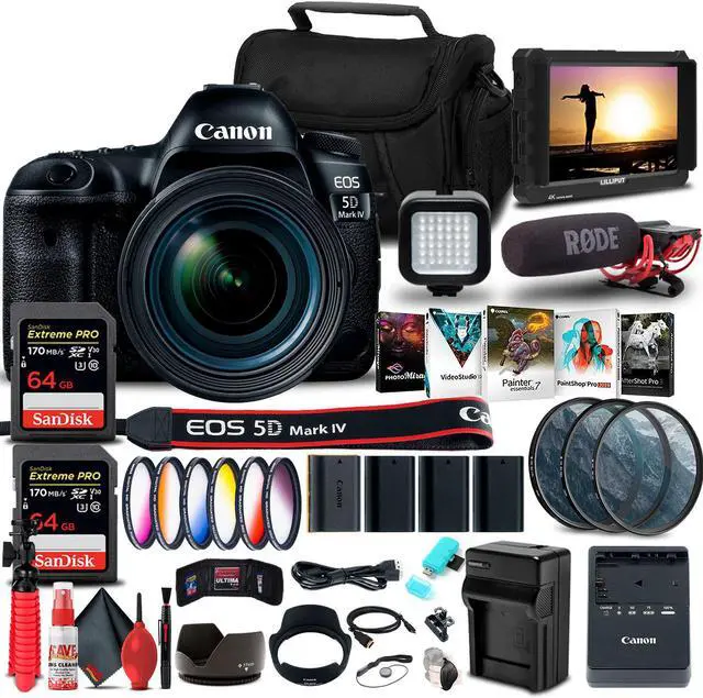 Main image of Canon EOS 5D Mark IV DSLR Camera with 24-70mm f/4L Lens (1483C018) Bundle