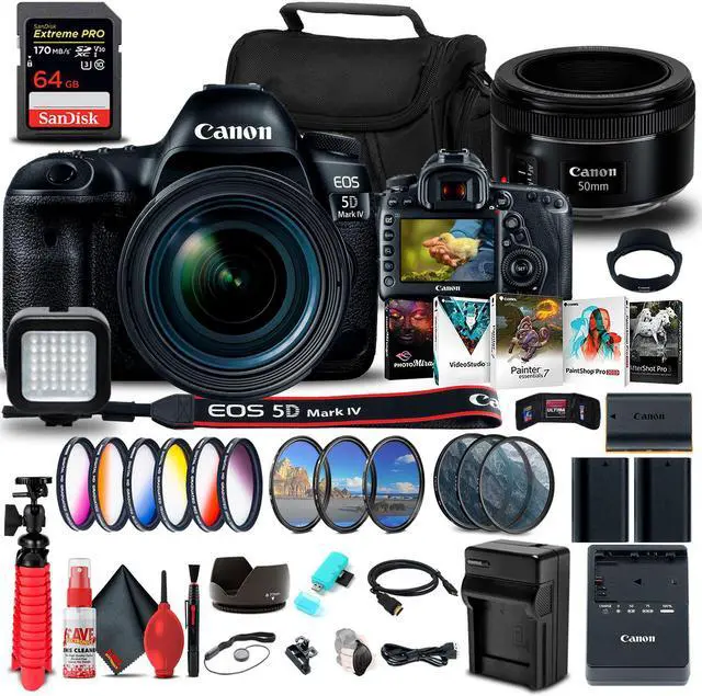 Main image of Canon EOS 5D Mark IV DSLR Camera with 24-70mm f/4L Lens (1483C018)  Supreme Bundle
