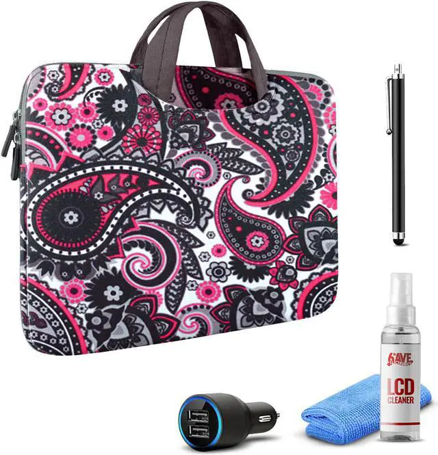 Main image of Tablet Essential Accessory Bundle with Black Paisley Sleeve