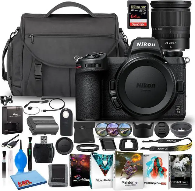 Main image of Nikon Z 7II Mirrorless Camera with 24-70mm Lens (International) 64GB SD Bundle