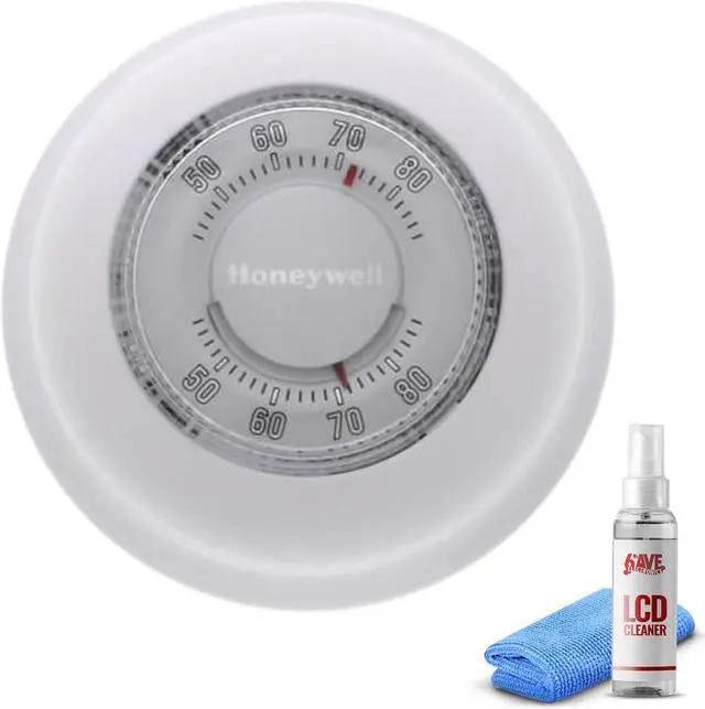Main image of Honeywell T87K1007 Heat Only Thermostat, 1 Pack -White + LCD Cleaner