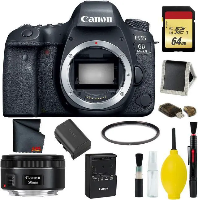 Main image of Canon EOS 6D Mark II DSLR Camera Body Only Complete Kit (International Model) w/Canon EF 50mm f/1.8 STM Lens - International Model