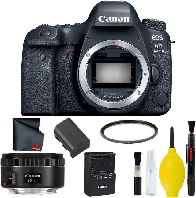 Main image of Canon EOS 6D Mark II DSLR Camera Body Only Basic Kit (International Model) w/Canon EF 50mm f/1.8 STM Lens - International Model