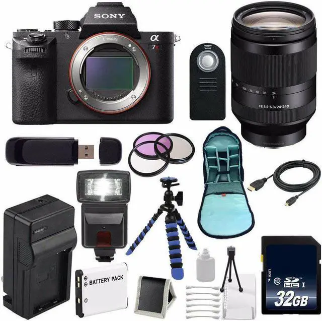 Main image of Sony Alpha a7R II Mirrorless Digital Camera (International Model) + Sony FE 24-240mm f/3.5-6.3 OSS Lens + 72mm Filters Advanced Bundle