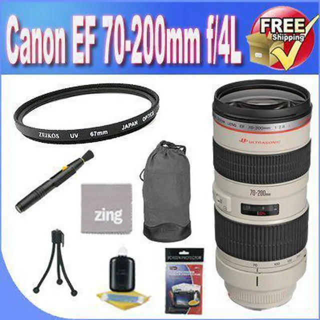 Main image of Canon EF 70-200mm f/4L USM Telephoto Zoom Lens + UV Filter + Lens Case + Zing Microfiber Cleaning Cloth + Lens Pen Cleaner + Lens Accessory Saver Bundle!!