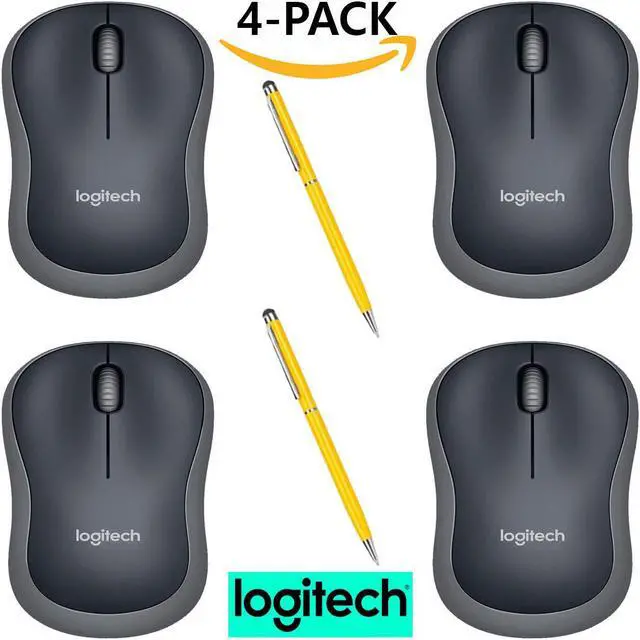 Alt view image 3 of 4 - Logitech M185 Wireless Mouse for Computers Laptops Fast Scrolling Bundle (4-Pack + Stylus)