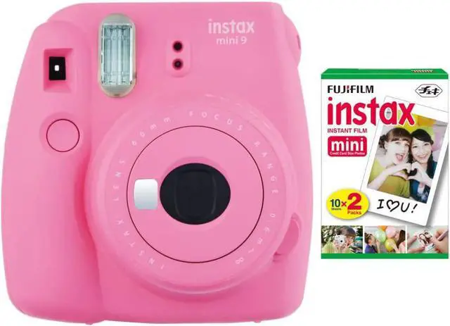 Main image of Fujifilm Instax Mini 9 Instant Camera (Flamingo Pink) with 20 Mini Films Bundle