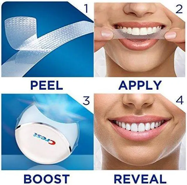 Alt view image 10 of 18 - crest 3d white whitestrips with light, teeth whitening strips kit, 10 count