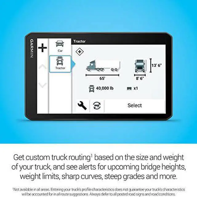 Alt view image 4 of 9 - Garmin dzl OTR710, Large, Easy-to-Read 7 GPS Truck Navigator, Custom Truck Routing, High-Resolution Birdseye Satellite Imagery, Directory of Truck & Trailer Services
