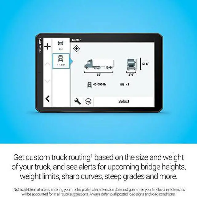 Alt view image 4 of 4 - Garmin dzl OTR810, Large, Easy-to-Read 8 GPS Truck Navigator, Custom Truck Routing, High-Resolution Birdseye Satellite Imagery, Directory of Truck & Trailer Services