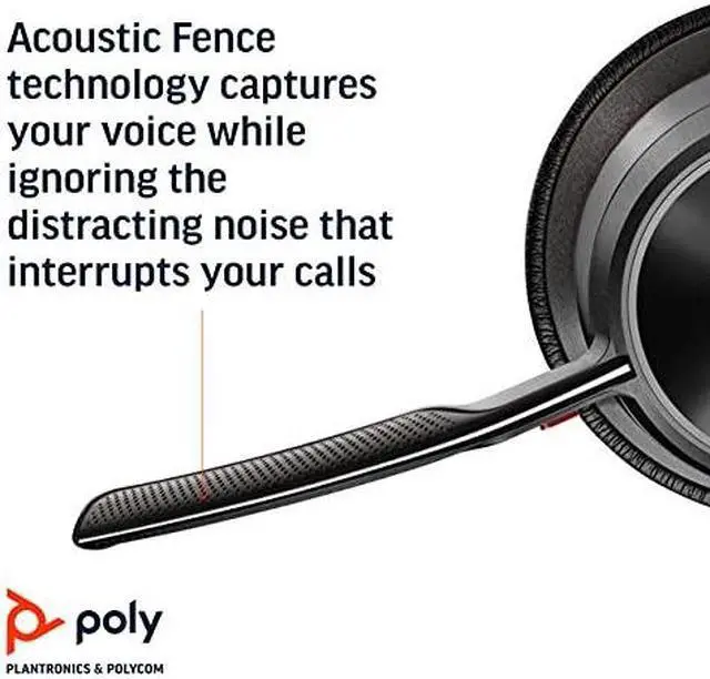 Alt view image 7 of 8 - Plantronics Voyager Focus2 UC Microsoft Teams Optimized Stereo Bluetooth Headset
